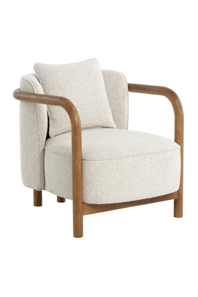 Curved Wood Frame Lounge Chair by Splendido Beatrice Accent Chair