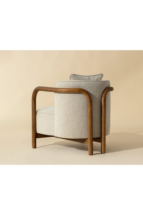 Modern European furniture - Curved Wood Frame Lounge Chair - www.oroa.com