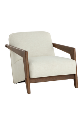 Brown Oak Framed Lounge Chair by Splendido Bosco Accent Chair