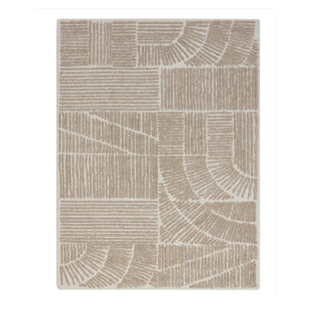 Taupe Wool-Viscose Area Rug by Splendido Corinthia – OROA