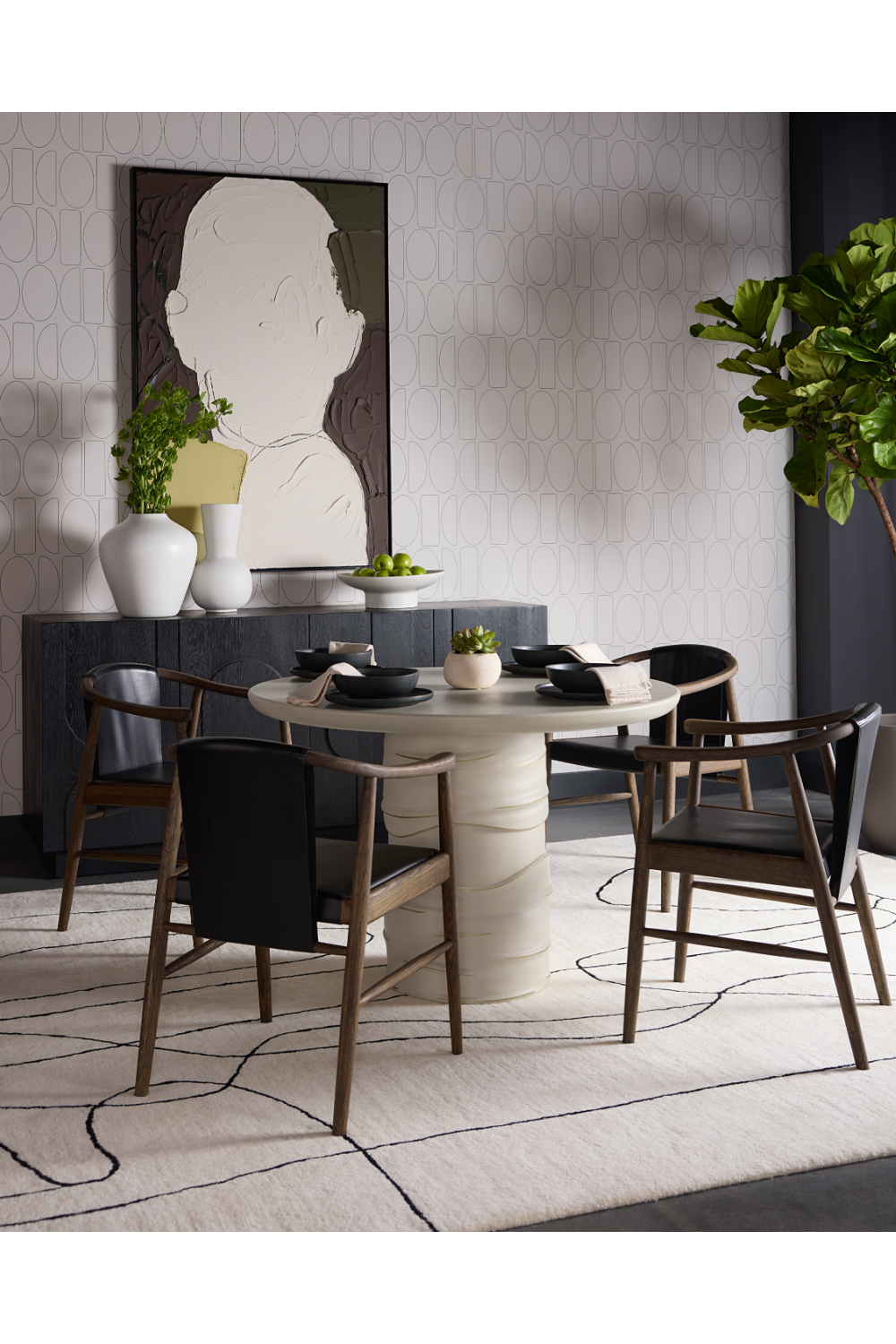 Oak Black Leather Dining Chair | Splendido Aran