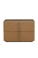 Modern European furniture - Leather-Look 2-Drawer Nightstand - www.oroa.com