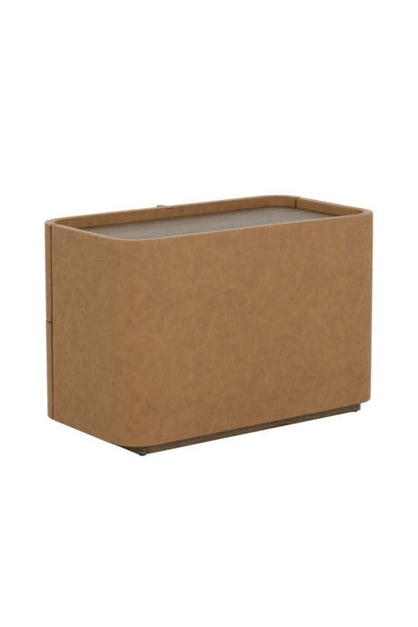 Modern European furniture - Leather-Look 2-Drawer Nightstand - www.oroa.com