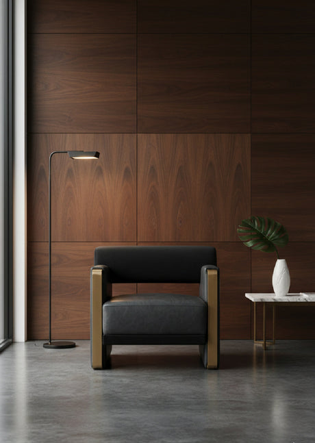 Modern European furniture - Black Bolster-Back Lounge Chair - www.oroa.com