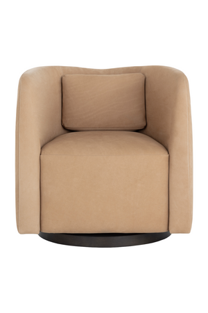 Nubuck Leather Swivel Lounge Chair | Splendido Emilie