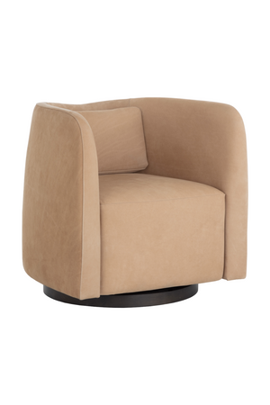 Nubuck Leather Swivel Lounge Chair | Splendido Emilie