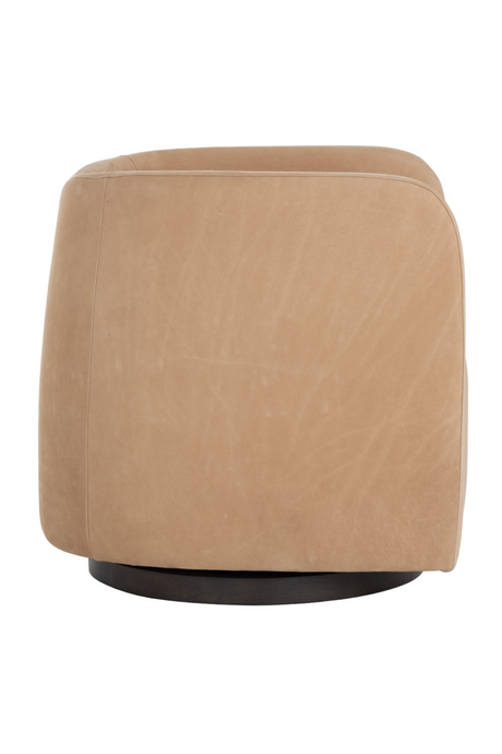 Modern European furniture - Nubuck Leather Swivel Lounge Chair - www.oroa.com
