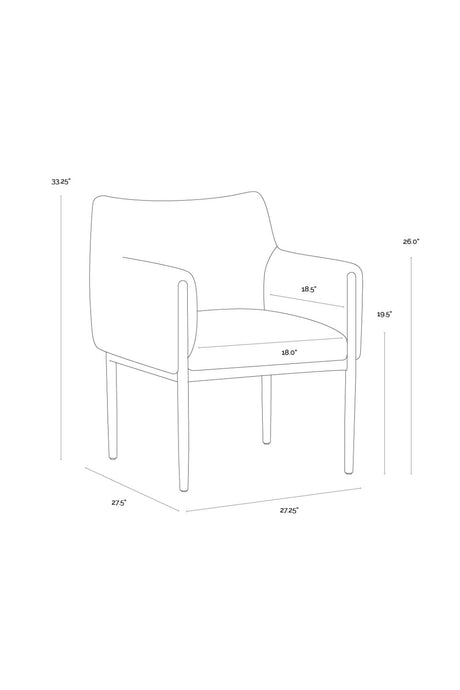 Bronze Legged Dining Armchair Modern European furniture - www.oroa.com
