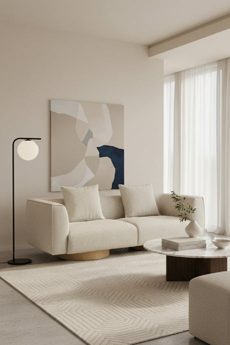 Round Oak Base Sofa | Splendido Mattis | Oroa.com