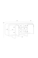 Modern European furniture - Brown Oak 4-Door Sideboard - www.oroa.com
