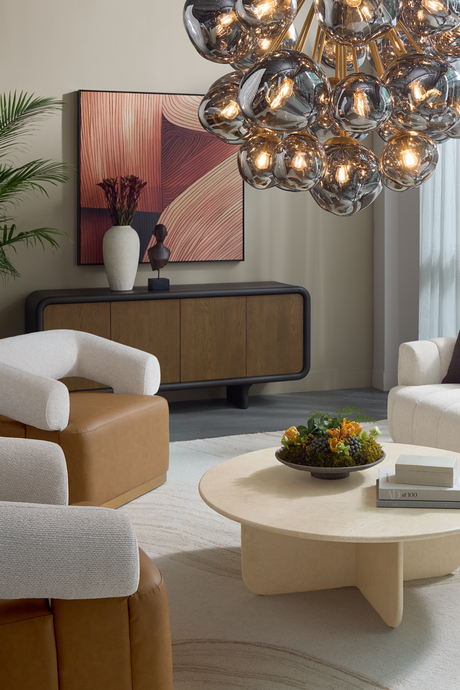 Modern European furniture - Brown Oak 4-Door Sideboard - www.oroa.com