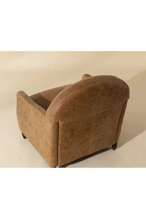 Modern European furniture - Brown Italian Leather Lounge Chair - www.oroa.com