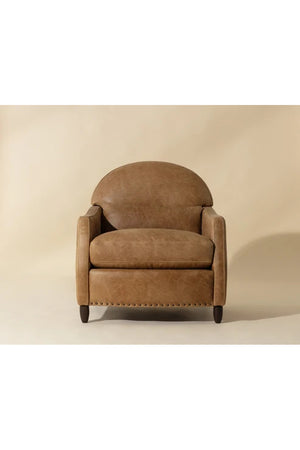 Modern European furniture - Brown Italian Leather Lounge Chair - www.oroa.com