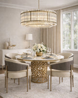 Modern European furniture - Clear Fluted Glass Chandelier L - www.oroa.com
