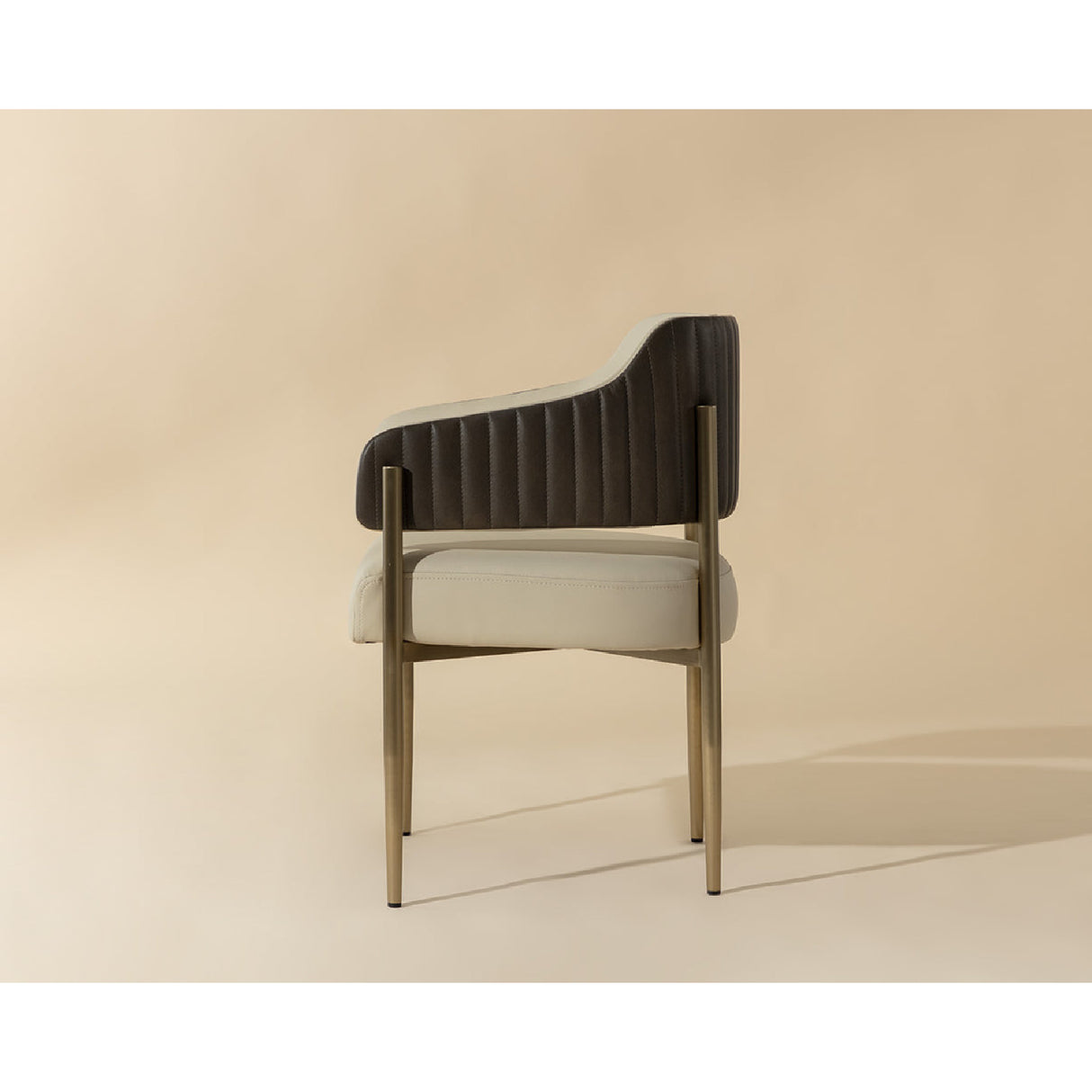 Modern European furniture - Cream Leather Dining Armchair - www.oroa.com