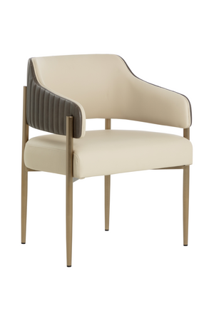 Cream Leather Dining Armchair | Splendido Tova