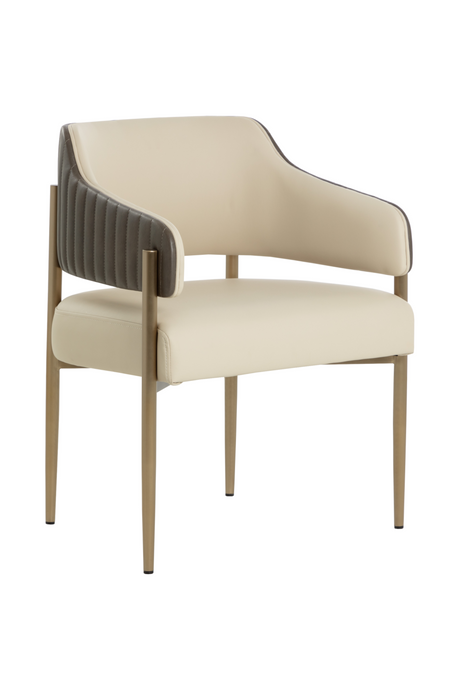 Modern European furniture - Cream Leather Dining Armchair - www.oroa.com