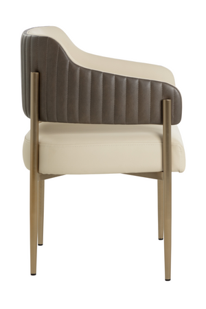 Cream Leather Dining Armchair | Splendido Tova