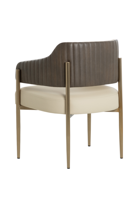 Modern European furniture - Cream Leather Dining Armchair - www.oroa.com