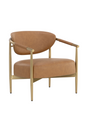 Modern European furniture - Gold-Framed Leather Lounge Chair - www.oroa.com