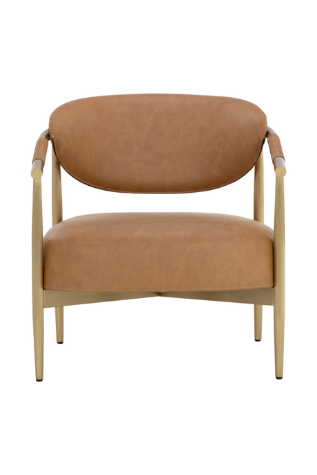 Gold-Framed Leather Lounge Chair | Splendido Heloise | Oroa.com