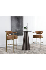 Modern European furniture - Gold Framed Leather-Look Bar Stool - www.oroa.com