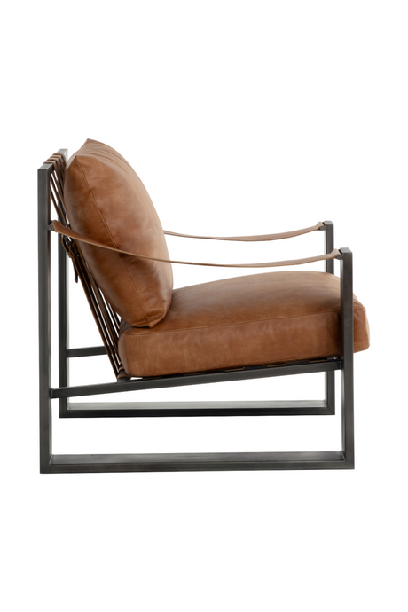 Modern European furniture - Leather Strapped Lounge Chair - www.oroa.com