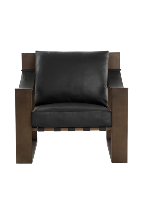 Modern European furniture - Leather Strapped Lounge Chair - www.oroa.com