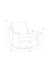 Modern European furniture - Brown Leather Swivel Lounge Chair - Ash Wood Base - www.oroa.com
