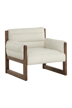 Tufted White Linen Lounge Chair | Splendido Ferguson