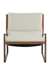 Modern European furniture - White Linen Scooped Lounge Chair - www.oroa.com