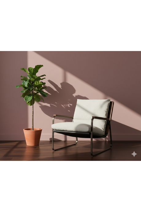 White Linen Scooped Lounge Chair | Splendido Zancor | Oroa.com