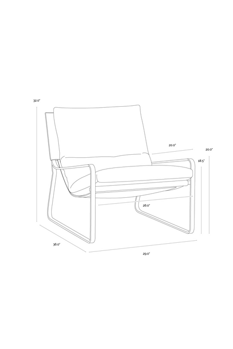 Modern European furniture - White Linen Scooped Lounge Chair - www.oroa.com