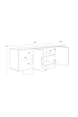 Modern European furniture - Maple Burl 4-Door Sideboard - www.oroa.com