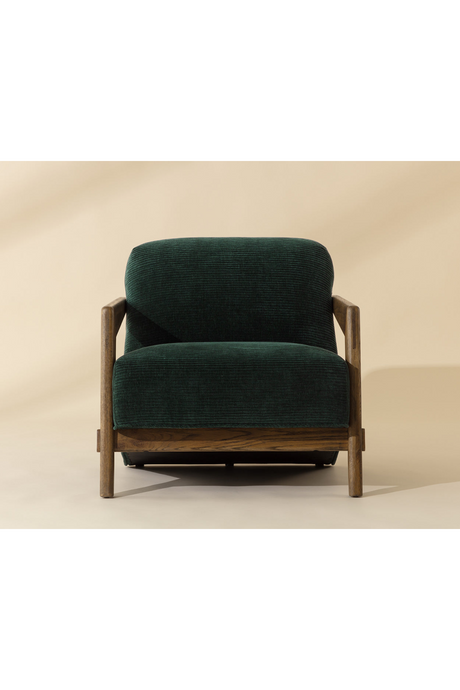 Modern European furniture - Brown Oak Framed Lounge Chair - www.oroa.com