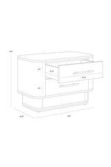 Modern European furniture - Brown Burl Veneer 2-Drawer Nightstand - www.oroa.com