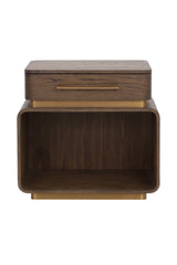 Modern European furniture - Brown Oak 1-Drawer Nightstand - www.oroa.com