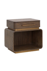 Modern European furniture - Brown Oak 1-Drawer Nightstand - www.oroa.com