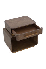 Modern European furniture - Brown Oak 1-Drawer Nightstand - www.oroa.com