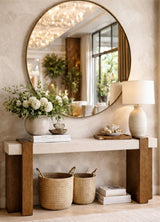 Modern European furniture - Interlocked Wooden Legs Console Table - www.oroa.com