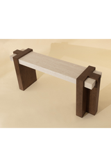 Modern European furniture - Interlocked Wooden Legs Console Table - www.oroa.com