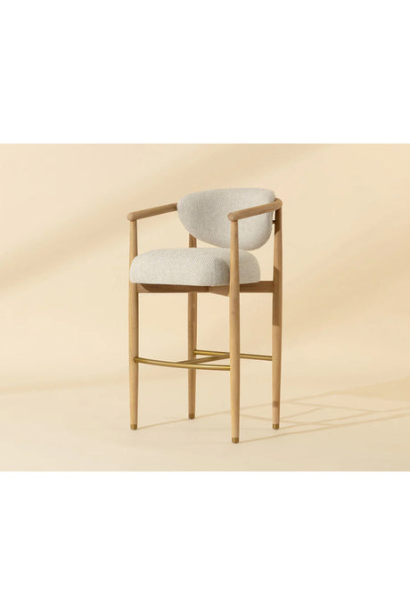Modern European furniture - Solid Oak Framed Bar Stool - www.oroa.com