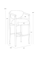 Modern European furniture - Solid Oak Framed Bar Stool - www.oroa.com