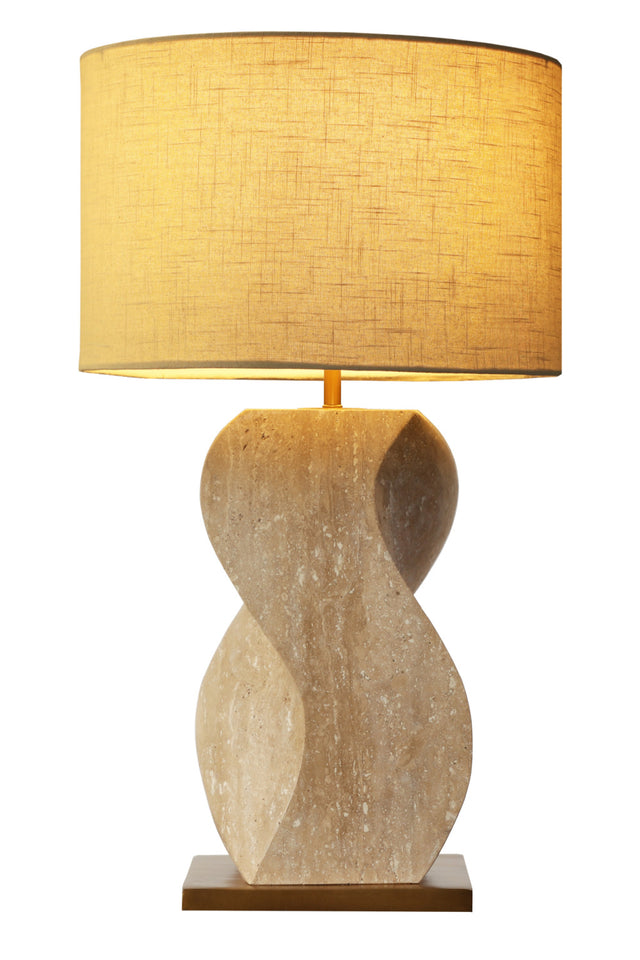 Modern European furniture - Wavy Travertine Base Table Lamp - www.oroa.com