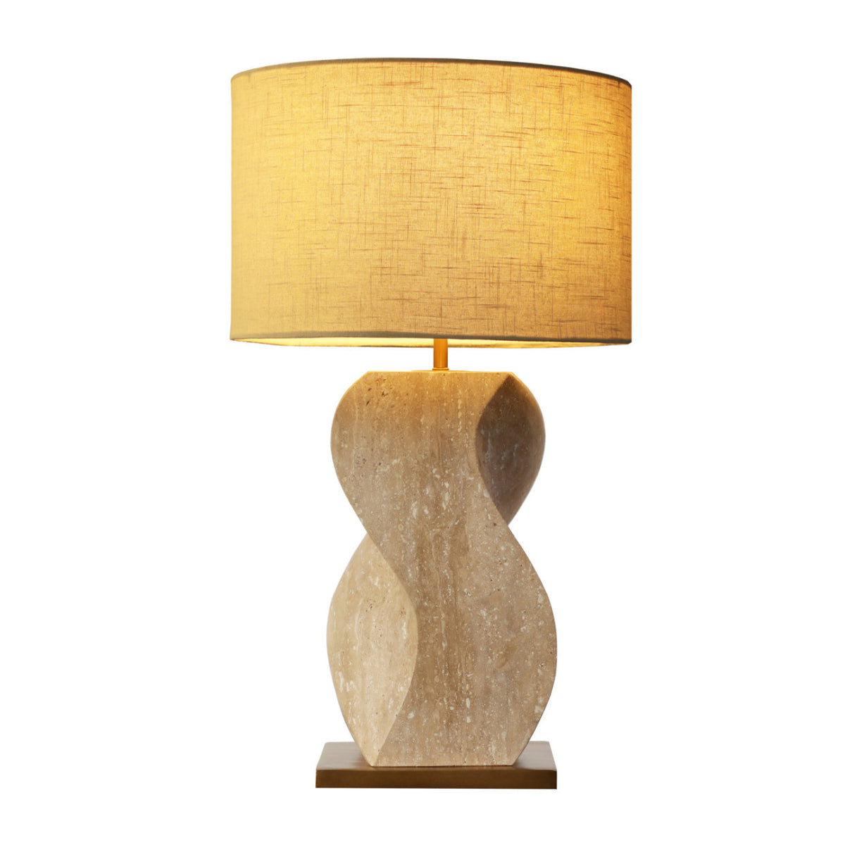 Wavy Travertine Base Table Lamp | Splendido Anusha