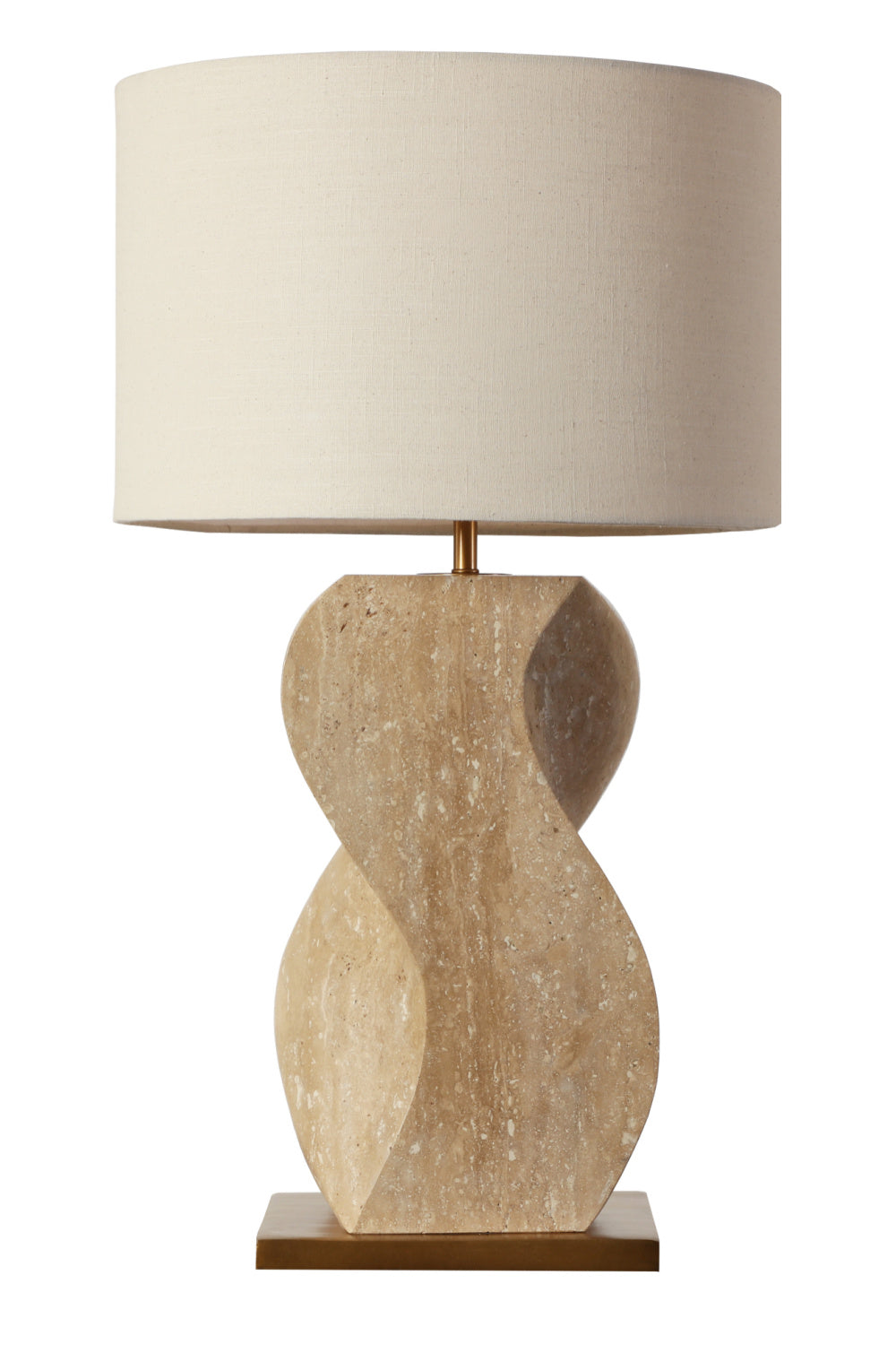 Modern European furniture - Wavy Travertine Base Table Lamp - www.oroa.com