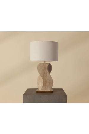 Modern European furniture - Wavy Travertine Base Table Lamp - www.oroa.com