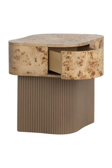 Modern European furniture - Freeform Burl Veneer Nightstand - www.oroa.com