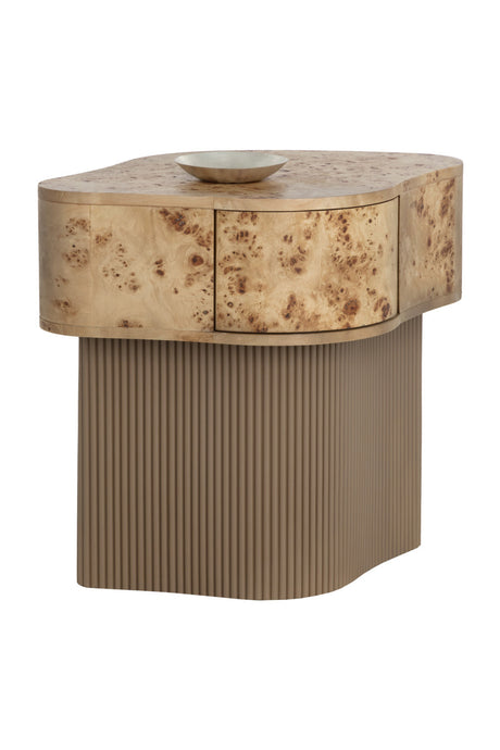 Modern European furniture - Freeform Burl Veneer Nightstand - www.oroa.com