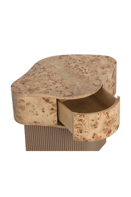 Modern European furniture - Freeform Burl Veneer Nightstand - www.oroa.com